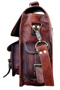 Bolso bandolera grande de cuero hecho a mano para hombre, bolso de viaje con logotipo personalizado, bolso de lona con patrón personalizado para ordenador - Product Image 4