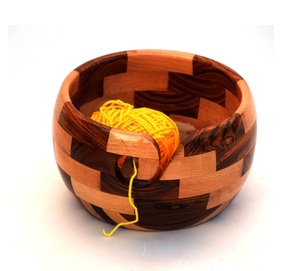 Wooden Yarn <b>Bowl</b> for <b>Knitting</b> and Crocheting Handicrafts Rustic Home Decor Wooden Yarn Holder Gift for Knitters - Product Image 3