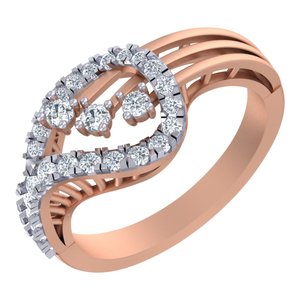 แหวนหมั้นสไตล์วินเทจคลาสสิกประดับเพชรทรงกลม 0.50 กะรัต ผลิตในห้องปฏิบัติการ ตัวเรือนทองคำแท้ 14K สีโรสโกลด์ ของขวัญวันวาเลนไทน์สำหรับผู้หญิง - Product Image 1