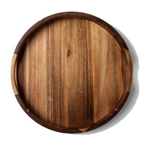 Plateau de service en bois d'acacia de haute qualité avec poignées plateaux de service décoratifs en bois pour le petit déjeuner - Product Image 2
