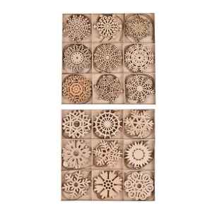 <b>Laser</b> <b>Cut</b> UV Printed <b>Wood</b> Christmas Ornament Snowflake Pendant for Home Holiday Decorations and Party Use - Product Image 2