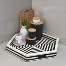 Plateau marocain unique en bois MDF fait à la main avec incrustation de résine, plateau de service décoratif royal pour la maison, artisanat de vaisselle - Product Image 3