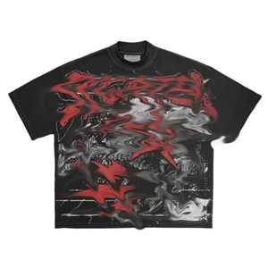 เสื้อยืดโอเวอร์ไซส์ของผู้ชายเสื้อยืดผ้าฝ้ายจาง270gsm ไม่มีแบรนด์สะพายไหล่โลโก้ตามสั่ง - Product Image 2