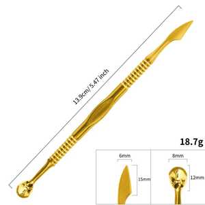 Mini-pousse-cuticules double tête en acier inoxydable de haute qualité, réutilisable et durable, avec logo personnalisé gratuit pour manucure - Product Image 2