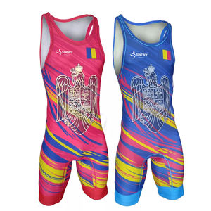 2024 Offre Spéciale impression numérique personnalisée unisexe adultes lutte Singlet 100% Polyester séchage rapide respirant confortable vêtements de combat - Product Image 5