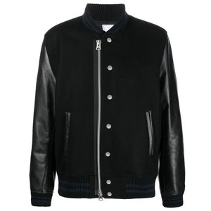 Men's Varsity Letterman Bomber Jacket Wool Canvas Stand Collar Customizable Design Wholesale High Quality - Product Image 1