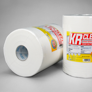 Krclean ผ้าเช็ดทำความสะอาดอาหารสีขาวขนาด30x30แผ่น320นำกลับมาใช้ใหม่ซักได้และดูดซับได้สำหรับการจัดการอาหาร - Product Image 1