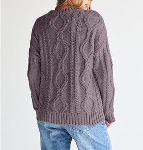 เสื้อสเวตเตอร์ถักขนแคชเมียร์สำหรับผู้หญิงเสื้อสเวตเตอร์ให้ความอบอุ่นเนื้อผ้าระบายอากาศได้ดีสวมใส่สบายมีโลโก้ด้านหน้าสำหรับเด็กผู้หญิง - Product Image 2