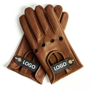 Gants de conduite d'hiver en cuir d'agneau avec logo personnalisé pour hommes, design personnalisé à la mode, vente en gros - Product Image 1
