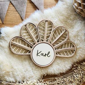 Accessoires de décoration de bureau signes nominatifs en rotin panneau naturel pour noms plaques suspendues de porte - Product Image 5