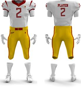 Uniformes de football américain personnalisés de haute qualité imprimés par sublimation Respirant Séchage rapide Ensembles de maillots 480g pour hommes - Product Image 1