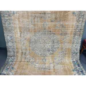 5.9x9.6 ft Rug, Turkish Vintage Rug, <b>Brown</b> Oriental <b>Wool</b> Rug - Product Image 2