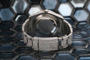 Personalizado colorido Baguette VVS Moissanite diamante Acero inoxidable automático Iced Out reloj de pulsera Hip Hop moda mayorista - Product Image 6