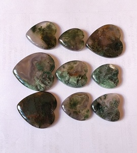 Piedra Preciosa de Ágata Musgosa en Forma de Corazón, Acabado Artesanal, para la Fabricación de Joyas, Precio al por Mayor - Product Image 1