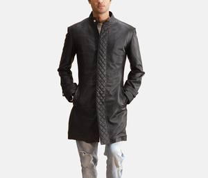 Chaqueta de invierno de diseño superior para hombre con cuello levantado manga completa 100% cuero de alta calidad personalizable precio razonable - Product Image 1