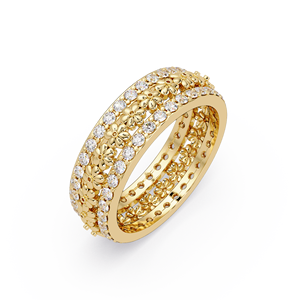 Trendy Wedding Band <b>Rings</b> Flower Eternity Band <b>Ring</b> Round Cut Lab Grown Diamond Engagement &Anniversary <b>Rings</b> <b>Men</b> Women Jewelry - Product Image 3