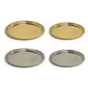 Plateau de service rond élégant en acier inoxydable avec forme et taille personnalisées Plateau de service en acier pour restaurant à domicile - Product Image 3