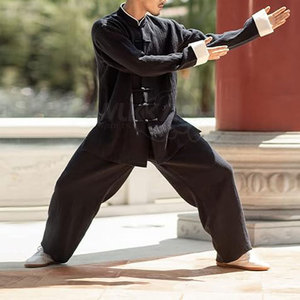 Uniforme de Kung Fu para Hombre, Talla Grande, de Alta Calidad, 100% Algodón, Ligero, Transpirable, Diseño Personalizable - Product Image 1