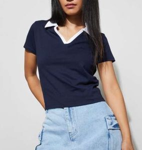 Camiseta Polo de Mujer de Lujo, Mezcla de Seda, Textura Suave, Cuello Formal con Solapa, Manga Corta, Top de Moda de Alta Gama - Product Image 5