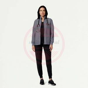 Uniformes Unisex de Manga Larga Personalizados, Chaquetas de Enfermería de Algodón con Bolsillos, Uniformes de Hospital - Product Image 4