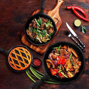 Juego de Wok de acero al carbono de diseño moderno (3 piezas 16 21 27 Cm) para cocinar en estufa Accesorios de cocina de vidrio y metal - Product Image 6