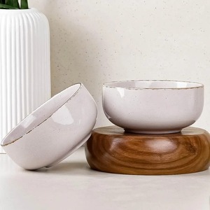 ชามเซรามิกเคลือบเงาลายหินอ่อนลาเวนเดอร์580มล. ชุดชามเส้นพาสต้าซีเรียล2เส้นพร้อมขอบทองไมโครเวฟของขวัญใช้ทุกวัน - Product Image 3