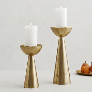 New Indian Handmade Aluminum for <b>Candle</b> Holder Set of 2 Christmas Decorative + Hotel Decor & <b>Candle</b> Stand in <b>Gold</b> Finished - Product Image 1