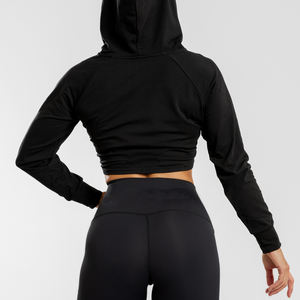 Heavyweight 500gsm French Terry <b>Oversized</b> Pullover <b>Hoodie</b> for Women Custom Logo Cropped <b>Hoodie</b> with 3D Embroidery for Winter - Product Image 5