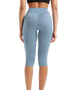 OEM Custom High Waist Soft Women's Solid Full Length Yoga Leggings with Custom Logo Breathable Spandex/Nylon Compression Pants - Product Image 6