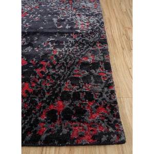 Alfombra Rectangular Kavi Gris y Negra, Tejida a Mano con Lana y Seda de Bambú, Diseño Abstracto para el Hogar, Pasillo, Habitación Juvenil, Modelo Esk-662 - Product Image 4