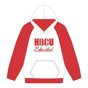 HBCU Educated <b>White</b> DST Raglan Sleeve Hoodie Chenille Embroidery Greek Sorority Delta Divine Nine Apparel Custom Hoodie - Product Image 2