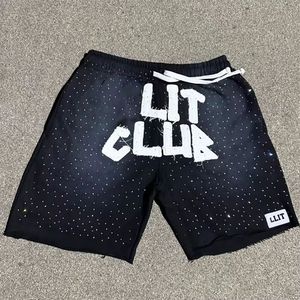 Personalizado sublimado verano Vintage Jogging Shorts ácido lavado sol se desvanecen desgastado bordado 6XL Casual malla lejía Logos - Product Image 1