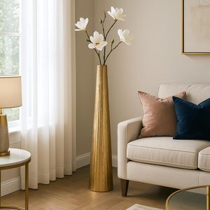 Artistic Iron Tabletop Flower <b>Vase</b> Handmade <b>Unique</b> Hammered Gold Eco-Friendly Coastal Design Christmas Luxury Homes Zahid - Product Image 4