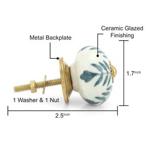 Vintage Rare Hand painted <b>White</b> Floral Cupboard Knobs Usage Home Dresser Door <b>Cabinet</b> Handmade Decorative Furniture Hardware - Product Image 3