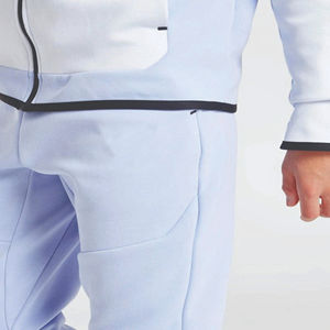 Pantalon de survêtement à capuche zippé en polyester pour hommes, survêtement de sport imprimé écologique pour garçons, survêtement d'hiver en polaire - Product Image 4