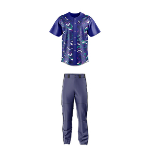 Ensemble d'uniformes de baseball personnalisés OEM, imprimés, 100 % polyester respirant, toutes saisons, coupe classique, fermeture à boutons - Product Image 1