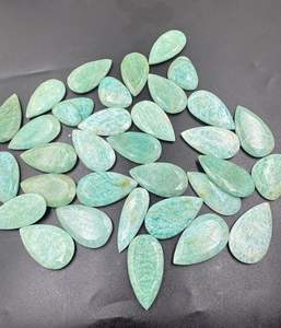 หินอเมซอนธรรมชาติขนาด20x45มม. อัญมณีทรงลูกแพร์อัญมณีหลวมสีเขียวทับทิมสำหรับทำเครื่องประดับ - Product Image 2