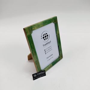 Marco de fotos de mesa con acabado brillante hecho a mano con incrustaciones de hueso MDF hermoso personalizado marco de fotos creativo de calidad superior de la India - Product Image 2