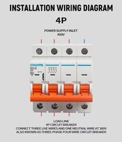 Interruptor Automático Miniatura (MCB) DZ47-63 4P Curva C, 16A/32A/63A, 6kA, 400V CA (Trifásico), Carcasa PA66 Ignífuga, Montaje en Riel DIN