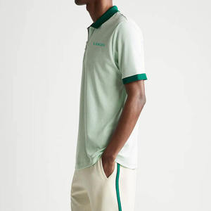 เสื้อโปโลทรงสลิมฟิตสำหรับผู้ชายผ้าคอตตอน1/4 100% 2025ปักโลโก้ที่กำหนดเองดีไซน์ซิปตัดกันขายส่ง - Product Image 3