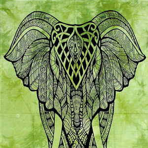 Support éléphant petite tapisserie tenture murale belle affiche en coton faite à la main décor à la maison impression animale par les expéditeurs indiens - Product Image 1