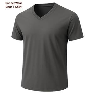Camisetas de Hombre de Algodón 100% Personalizadas Lisas con Cuello en V - Product Image 6