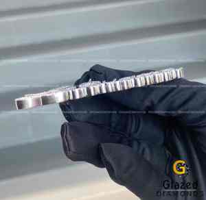 Envoûtant Personnalisé Lettre Hip Hop Glacé Bling Pendentif Rond Brillant Moissanite Diamants 10K Or Blanc Pour Hommes D Incolore - Product Image 4