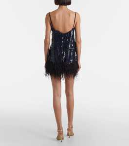 เดรสทรงตรงสำหรับปาร์ตี้ตอนเย็นประดับด้วยลูกปัดปักเลื่อมลายดอกไม้แขนกุดป้องกันไฟฟ้าสถิตย์ทรงตรง - Product Image 5