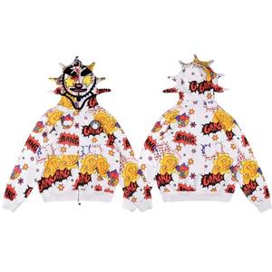 Alta calidad al por mayor 100% algodón Diamond-set Zip up B logo impresión hombre y mujer Sudadera con capucha - Product Image 6