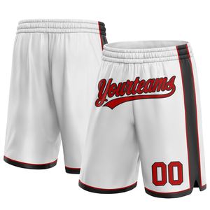 Industrie Direct Engro Sportswear Short de basket-ball personnalisé blanc rouge-noir authentique Short de basket-ball - Product Image 1