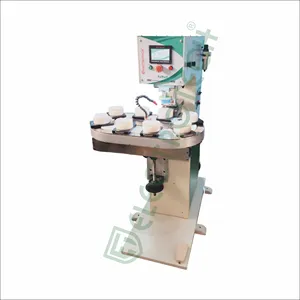 2 color pneumatic pad printing machine sealed ink cup with 8 station oval conveyor for plastic balls toys speakers pad printer