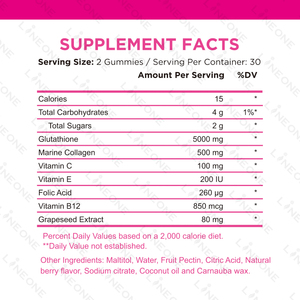 Gummies pemutih kulit OEM/ ODM pabrik, dengan l-<span class=keywords><strong>glutathione</strong></span>, Collagen dan Biotin untuk kulit muda, bersinar - Product Image 2
