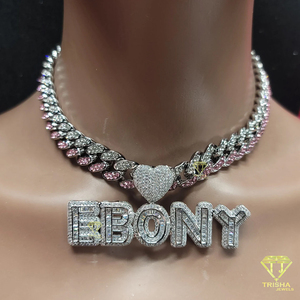 Colgante con placa de identificación personalizada, joyería Hip Hop personalizada con plata 925 y diamantes cultivados en laboratorio VVS - Product Image 5