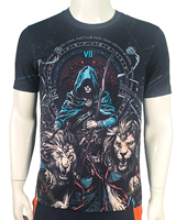 T-shirts en coton 100% tricoté de qualité supérieure, imprimés numériquement sur le devant, design personnalisé, manches courtes, col rond, coupe classique, respirant, décontracté, pour hommes